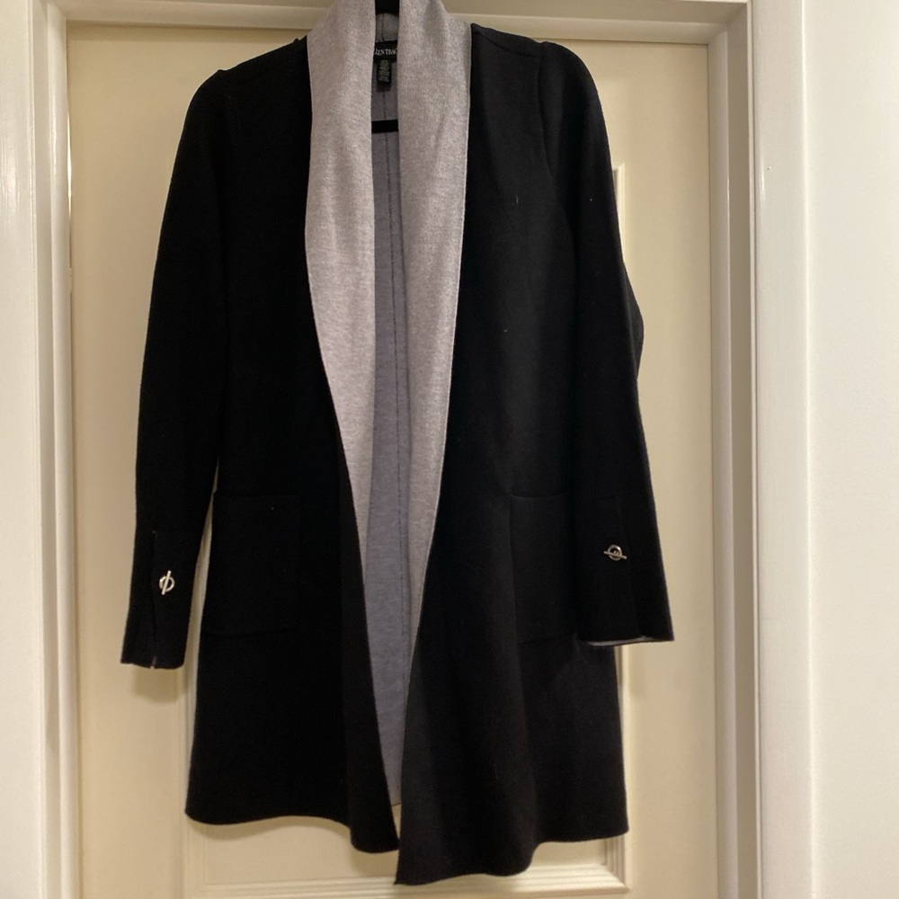 Women's Black and Gray Thick Cardigan
